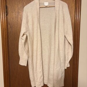 H&M Cream Open-Front Cardigan